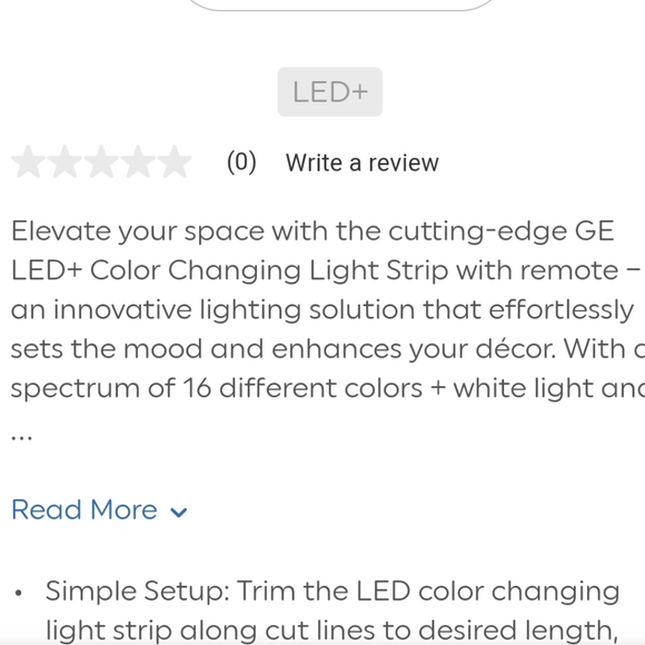GE LED Light Strips, Remote, Color + White, 32 tf, Trimmable, Sync to Music, New - Picture 14 of 14